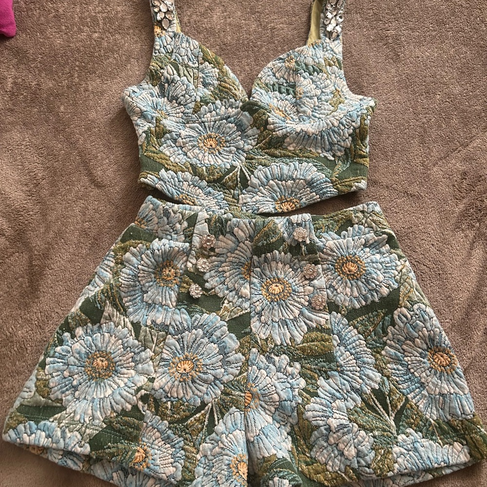 Floral Embroidered Two-Piece Set